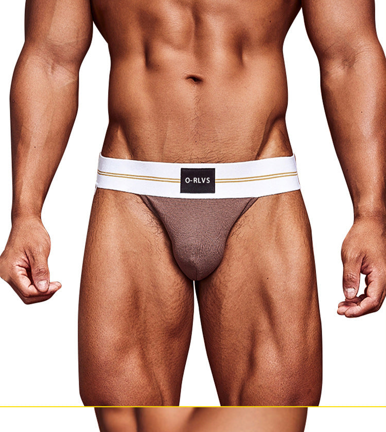 METOIN Men's Tanga Underwear Modal Fabric Low Rise Athletic Thong with Lifting Effect and Enhanced Bu... (OR6108)
