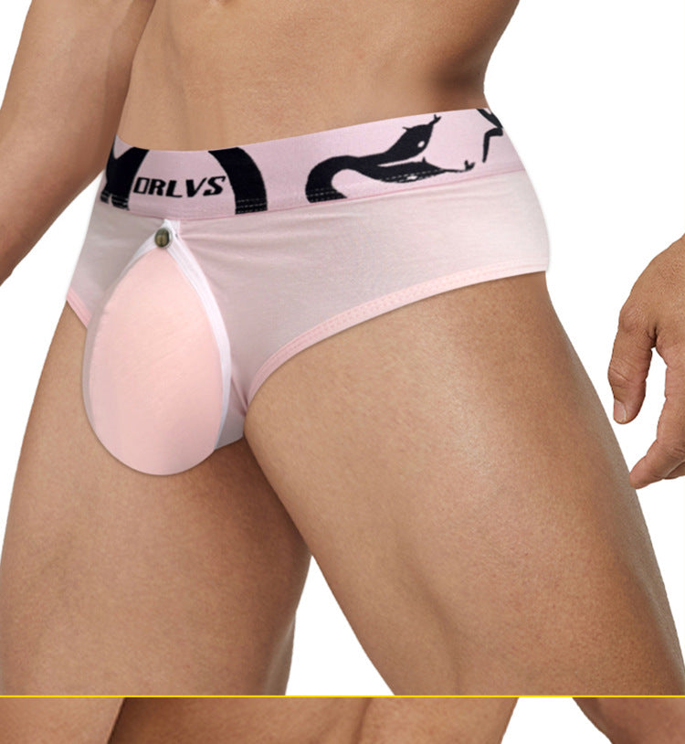 METOIN Men's Removable Pouch Underwear with Snake Print Waistband Daily Wear Breathable Comfortab... (OR6413)