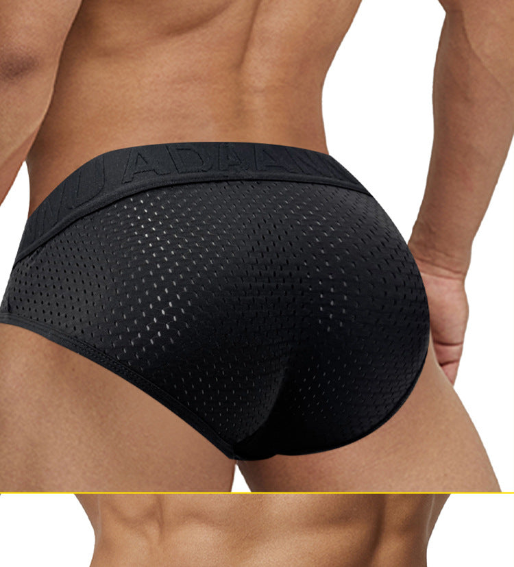 METOIN Men's Low Rise Triangle Briefs Breathable Mesh Athletic Underwear Gun Shape Separated Desi... (AD309)