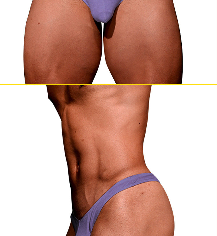 METOIN Men's Modal Low Rise Tanga Underwear Athletic Comfortable Breathable Solid Color Briefs (AD7207)
