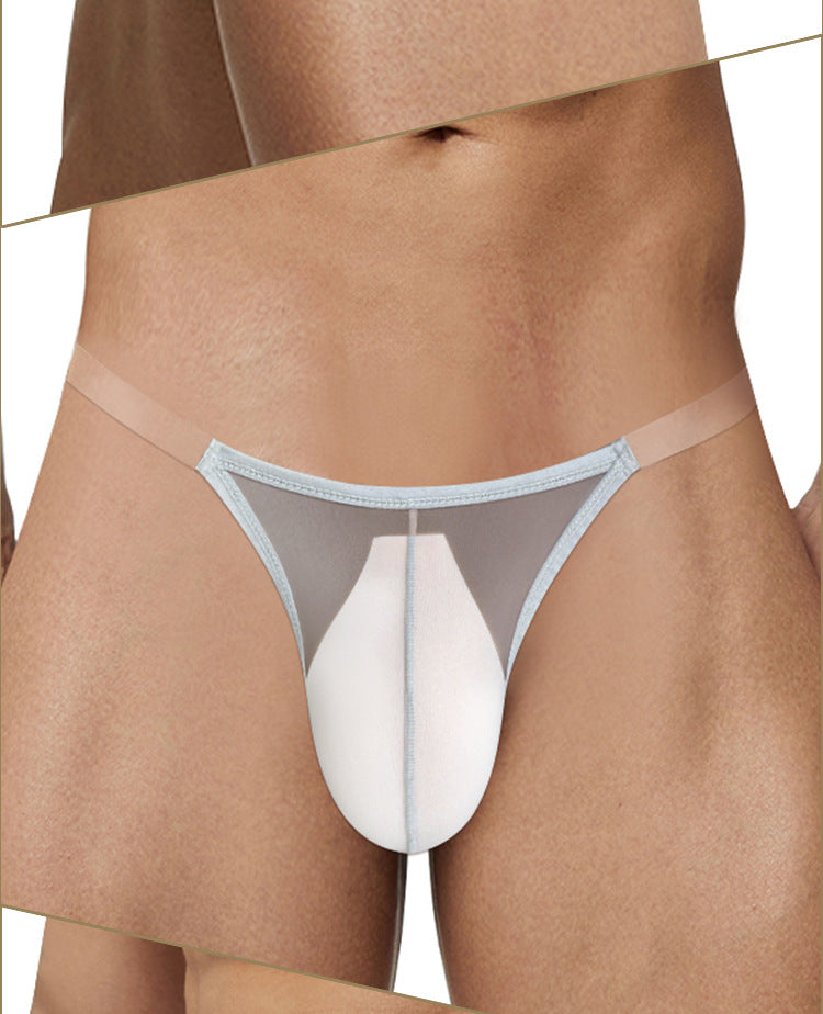 METOIN Anime Style Ultra Thin High Cut Thong Athletic Sheer Mesh Pouch Transparent (AD760)