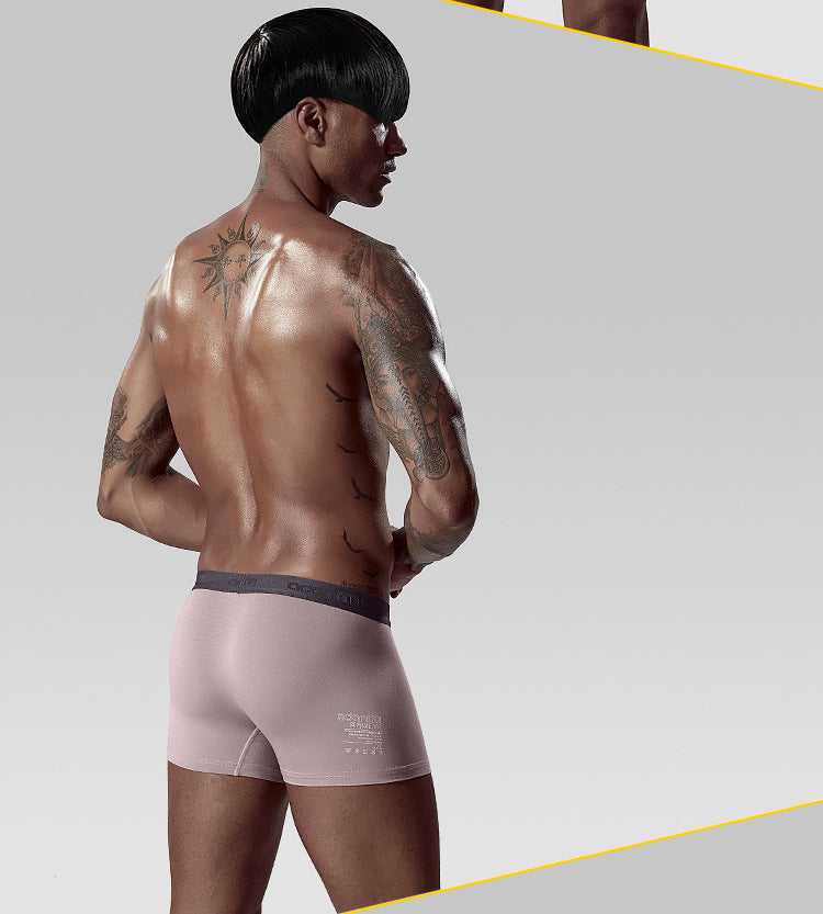 METOIN Men’s Modal Underwear Boxer Briefs Ice Silk Feel Breathable Comfortable Low Rise Stretchy ... (AD306)