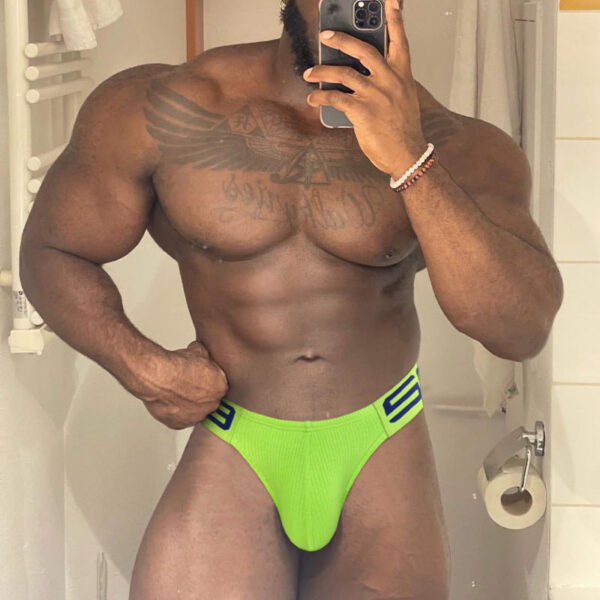 METOIN Black Men's High Cut Low Rise Cotton Breathable Boxer Briefs with Enhanced Pouch Support - Brief / Hipster New Arrival