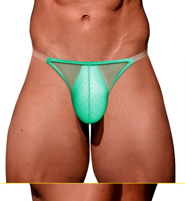 METOIN Low Waist Sheer Thong Underwear Transparent Athletic Lace Briefs with Pouch Design (AD319)