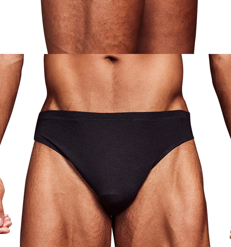 METOIN Men's Modal Triangle Briefs Pack of 3 - Low Rise Solid Color Sports Fit (AD315)