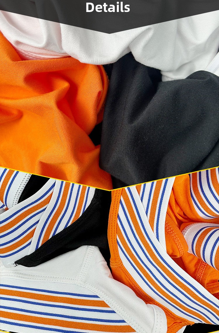 METOIN Men's High Waist Low Rise Athletic Thong Underwear with Bold Striped Waistband Breathable Stretch Fabric (AD750)