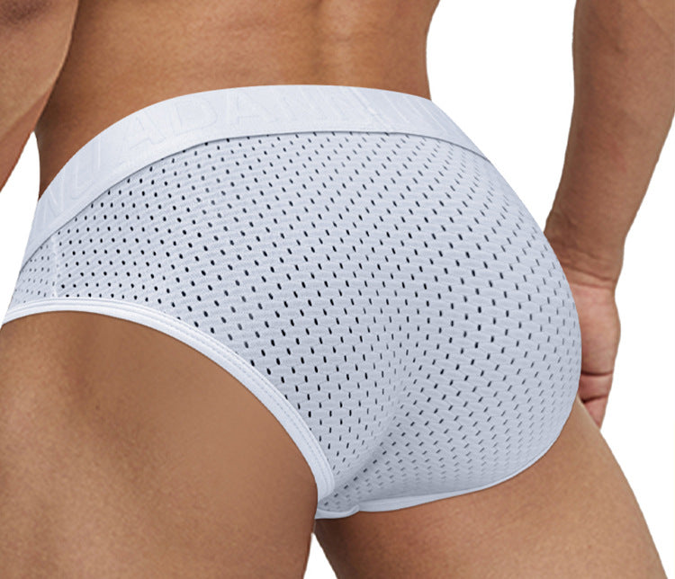 METOIN Men's Low Rise Triangle Briefs Breathable Mesh Athletic Underwear Gun Shape Separated Desi... (AD309)