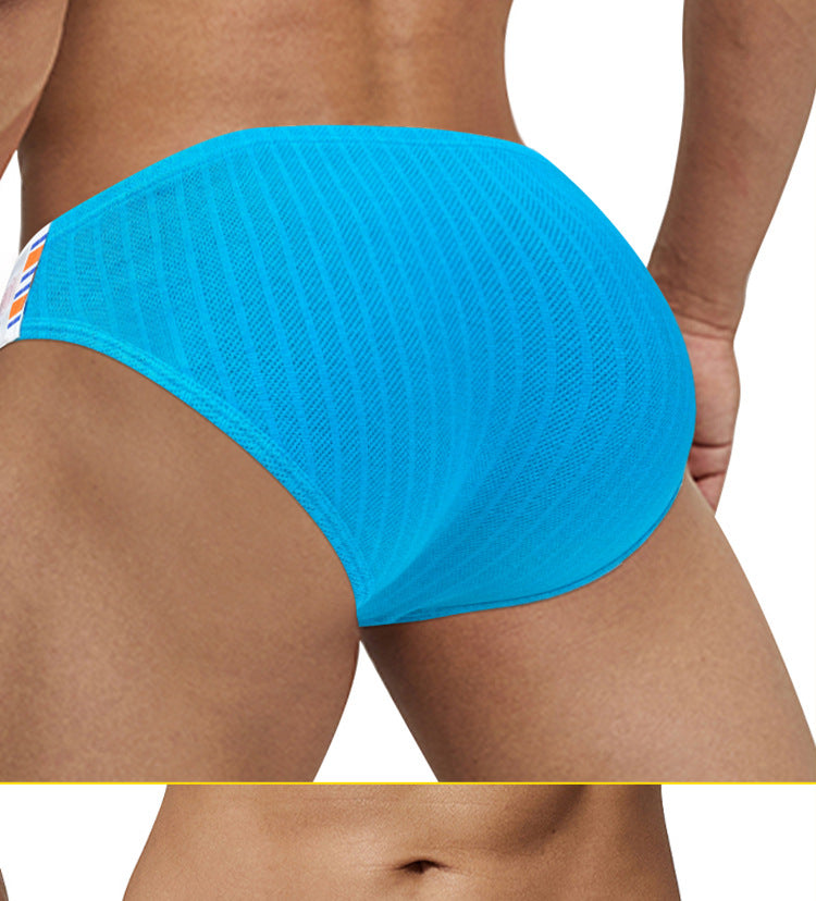 METOIN Men's Athletic High Cut Triangle Underwear Premium Combed Cotton Ribbed Trunk Briefs Breathable Comfort (AD753)