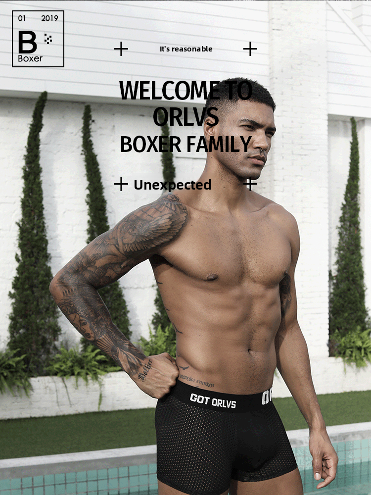 METOIN Men's Summer Breathable Cotton Boxer Briefs Style Solid Color Comfort Fit Underwear (OR207)