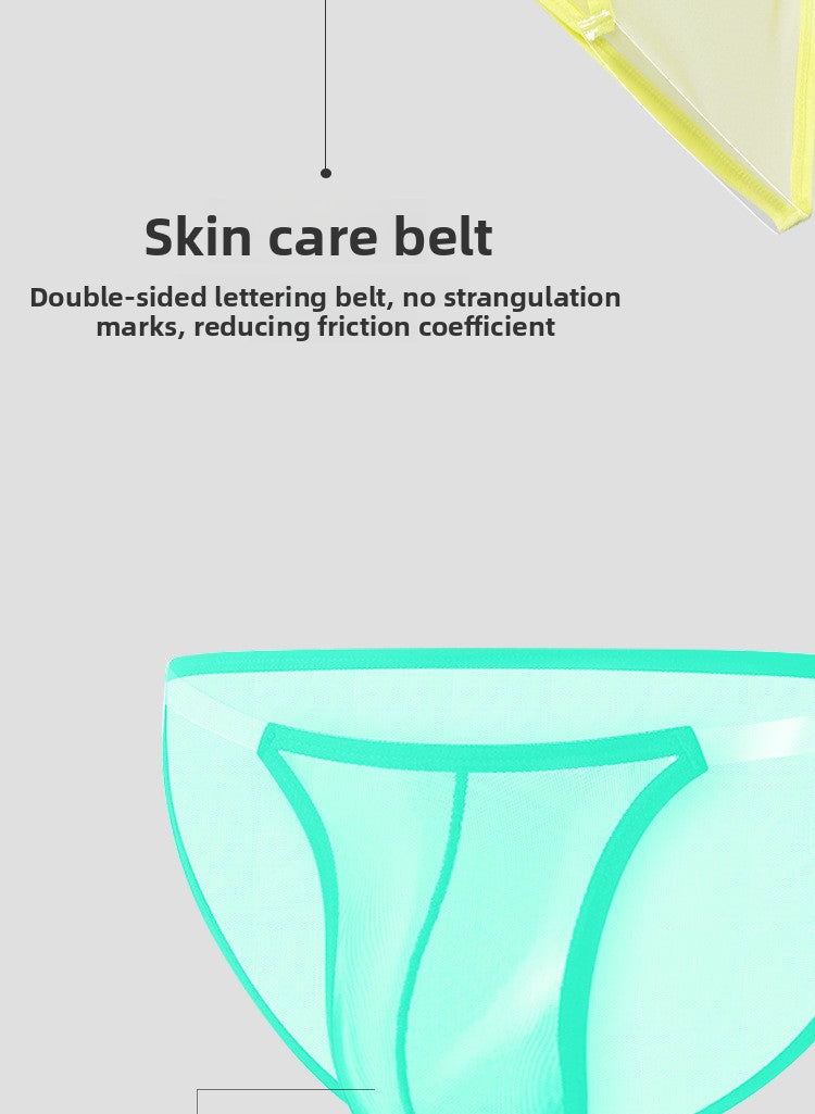 METOIN Lightweight Sheer Mesh High Cut Men's Athletic Briefs with Transparent Pouch Breathable Comfort Fit