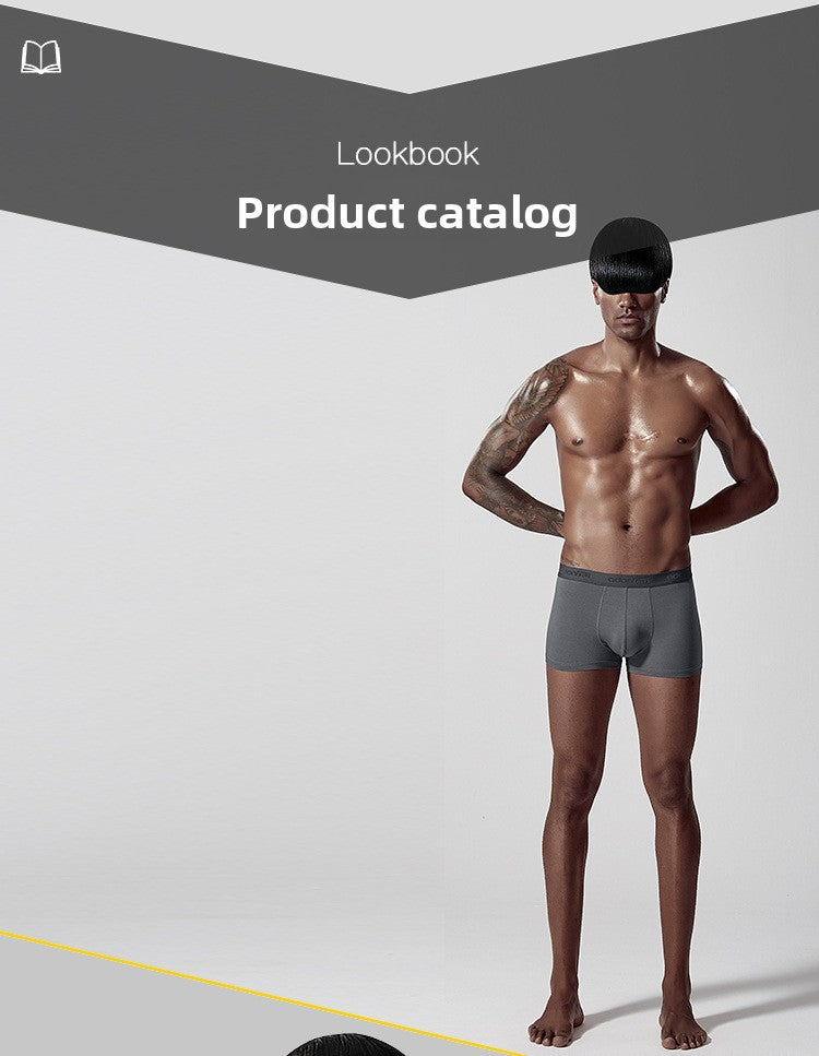 METOIN Men’s Modal Underwear Boxer Briefs Ice Silk Feel Breathable Comfortable Low Rise Stretchy ... (AD306)