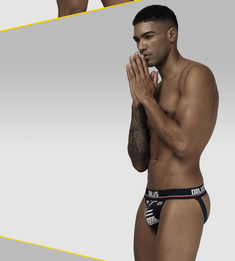 METOIN Men's Ice Silk Printed Thong - Breathable Multi-Color Low Rise (OR302)