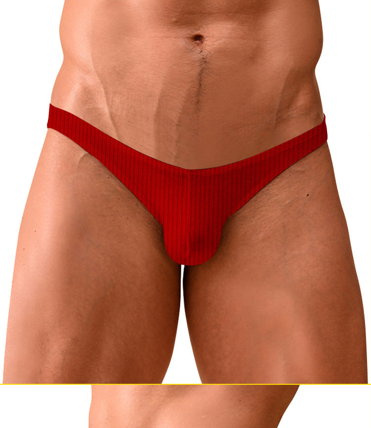 METOIN Men's Athletic Low Waist High Cut Bikini Briefs Breathable Cotton Blend Solid Color (AD7202)