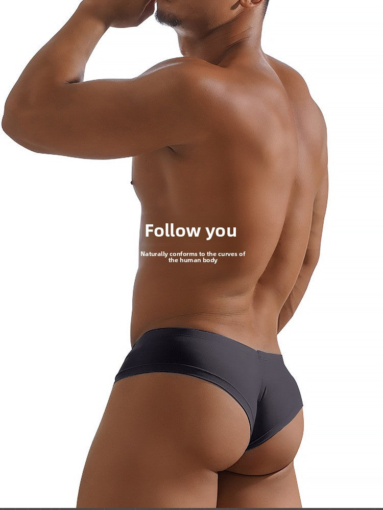 METOIN Men's Modal Athletic Low Rise Bikini Underwear Seamless Breathable Sporty Trunks with Cheeky Fit and Enhanced Support