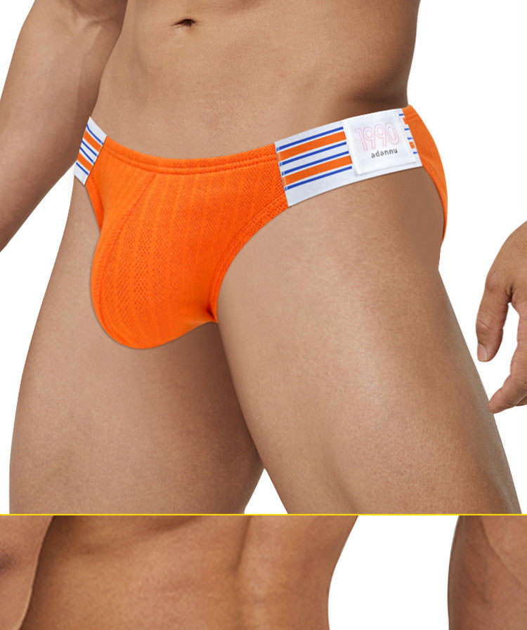 METOIN Men's Athletic High Cut Triangle Underwear Premium Combed Cotton Ribbed Trunk Briefs Breathable Comfort (AD753)