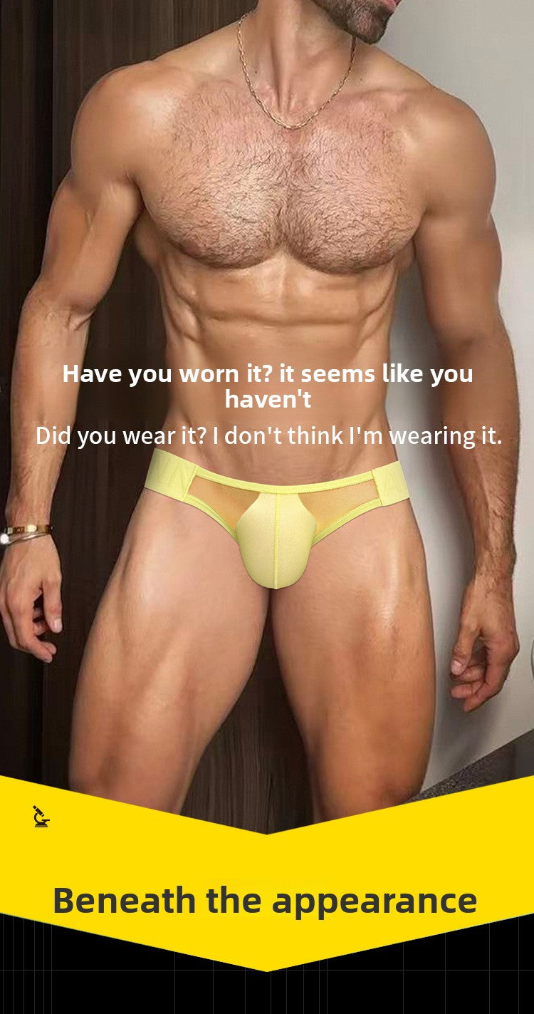 METOIN Men's Thong Underwear Ultra Thin Transparent Pouch No Waistband Butt Lifting Tanga Briefs ... (AD706)