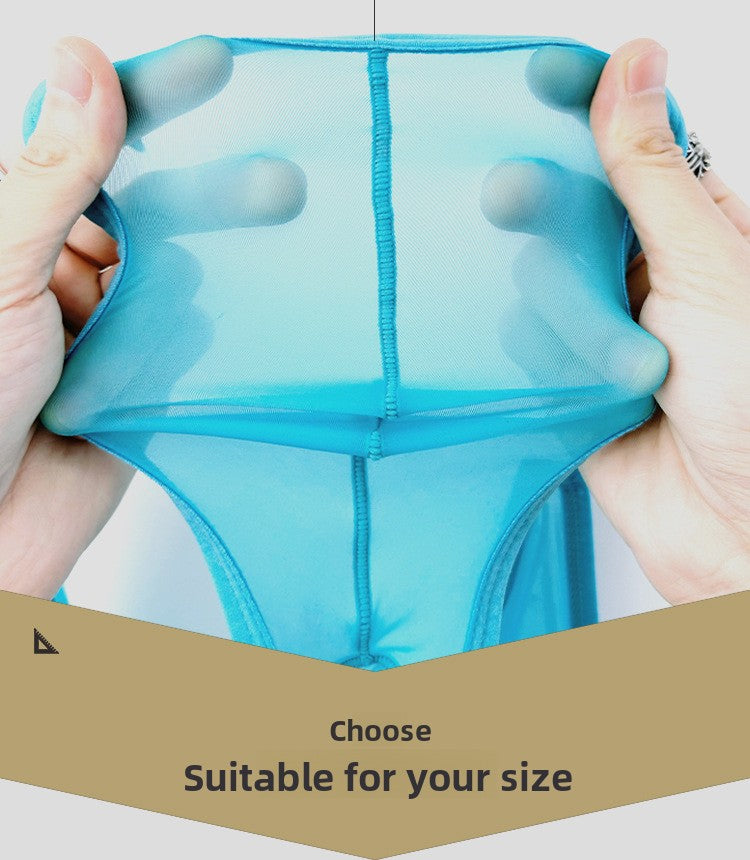 METOIN Lightweight Sheer Mesh High Cut Men's Athletic Briefs with Transparent Pouch Breathable Comfort Fit