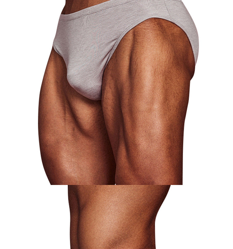 METOIN Men's Modal Triangle Briefs Pack of 3 - Low Rise Solid Color Sports Fit (AD315)