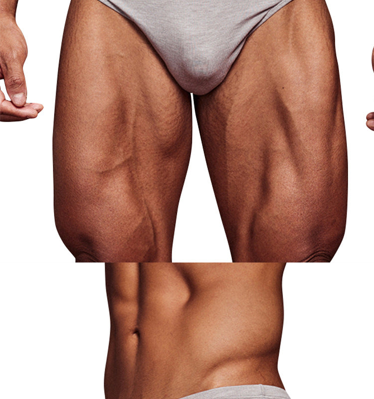 METOIN Men's Modal Triangle Briefs Pack of 3 - Low Rise Solid Color Sports Fit (AD315)
