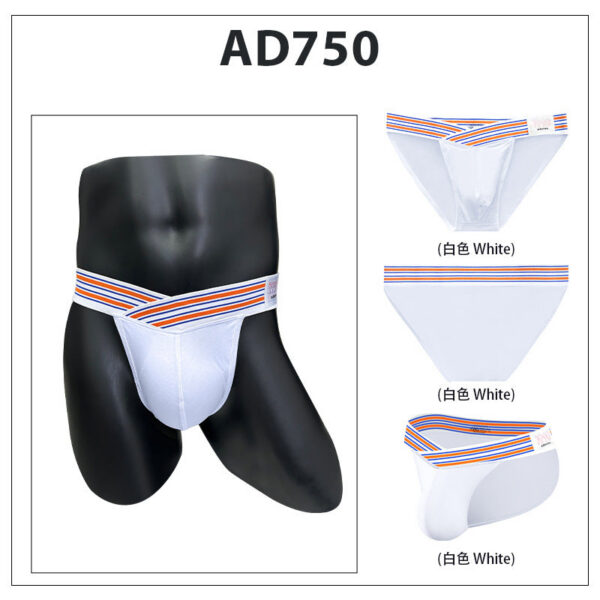 METOIN Men's High Waist Low Rise Athletic Thong Underwear with Bold Striped Waistband Breathable Stretch Fabric - New Arrival