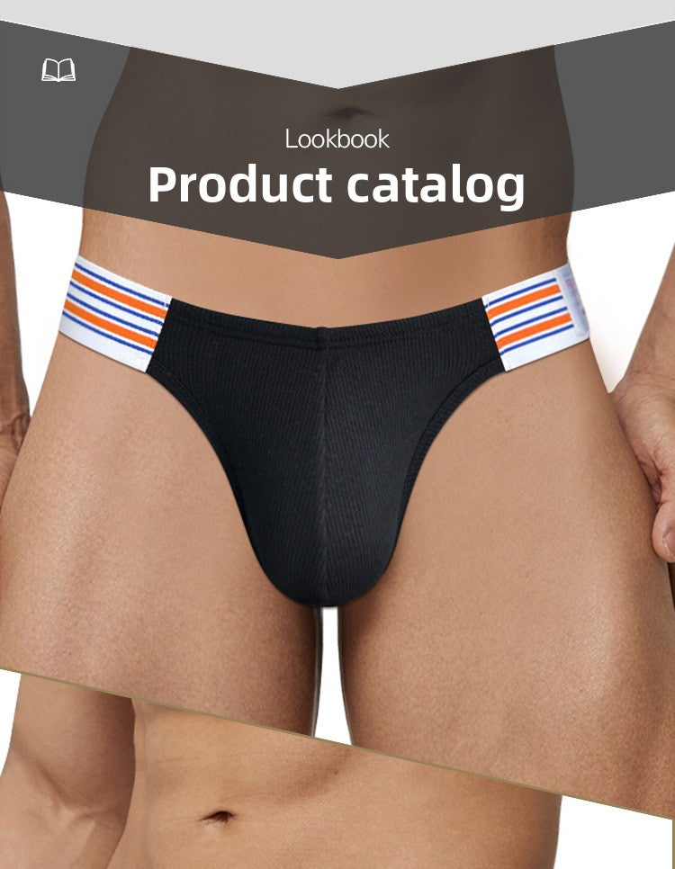 METOIN Men's Athletic Bull Horn High Cut Triangle Briefs Workout Fashionable (AD751)