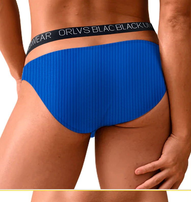 METOIN Men's Cotton Ribbed Briefs - Hollow Back Design, Breathable (OR6313A)