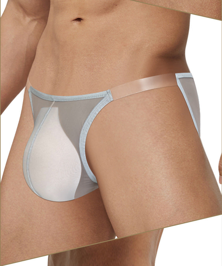 METOIN Anime Style Ultra Thin High Cut Thong Athletic Sheer Mesh Pouch Transparent (AD760)