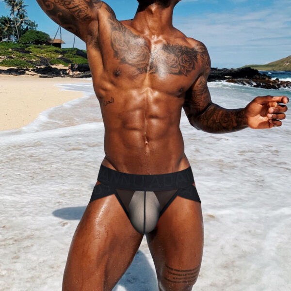 METOIN Comfortable Seamless Low Waist Butt Lifting Sports Elastic Underwear Athletic Triangle Briefs - Brief / Hipster New Ar
