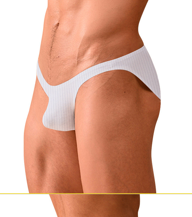 METOIN Men's Athletic Low Waist High Cut Bikini Briefs Breathable Cotton Blend Solid Color (AD7202)