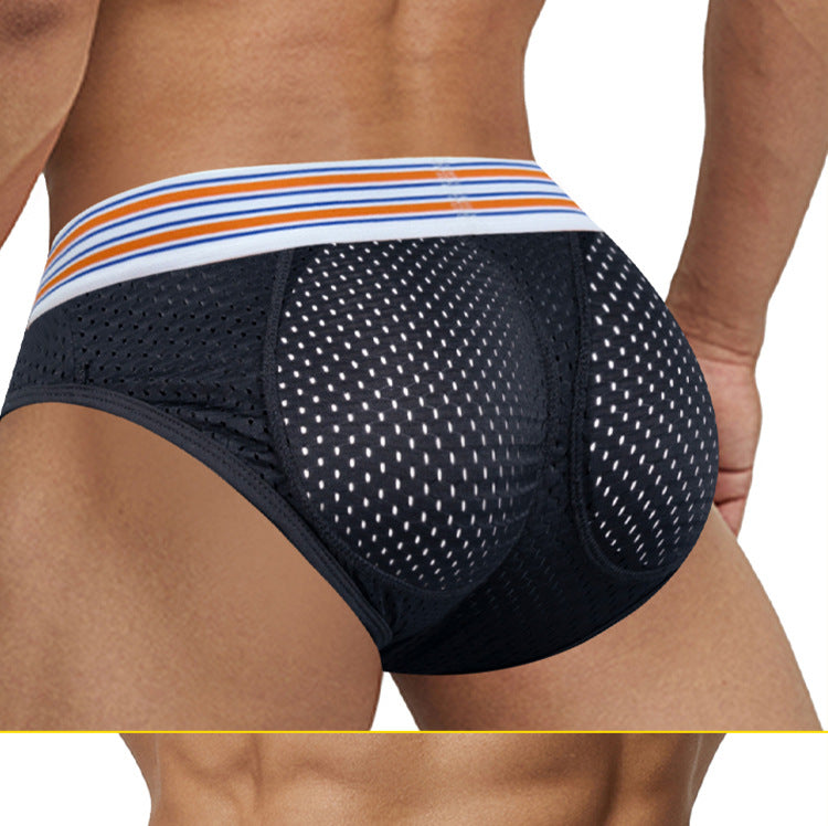 METOIN Men's Breathable Mesh Boxer Briefs with Removable 3D Butt Pads Comfort (AD7530)