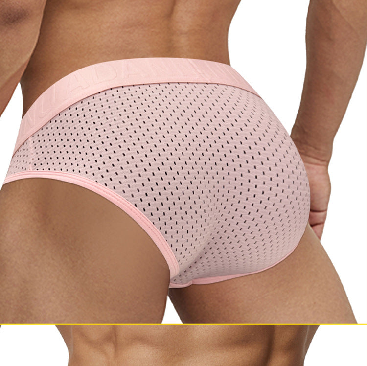 METOIN Men's Low Rise Triangle Briefs Breathable Mesh Athletic Underwear Gun Shape Separated Desi... (AD309)