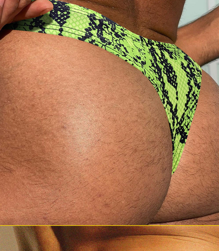 METOIN Men's Leopard Print Thong - Bold Low Rise Design (AD745)