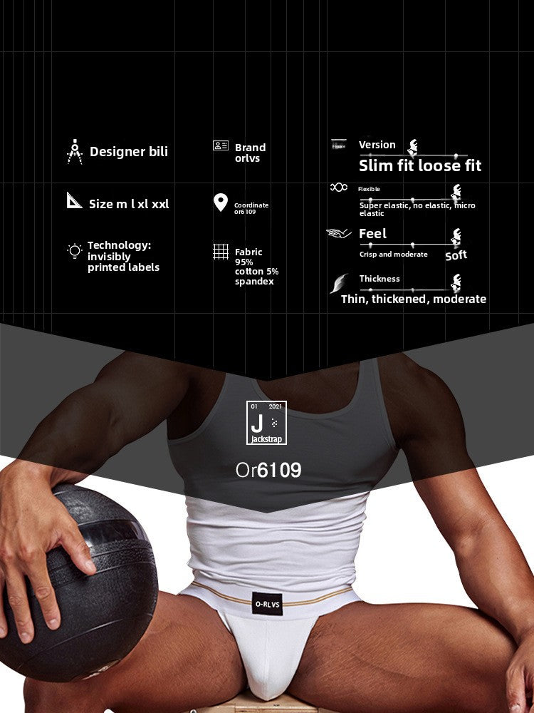 METOIN Men's Tanga Underwear Modal Fabric Low Rise Athletic Thong with Lifting Effect and Enhanced Bu... (OR6108)