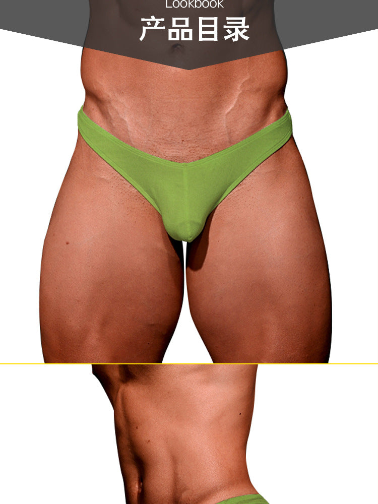 METOIN Men's Modal Low Rise Tanga Underwear Athletic Comfortable Breathable Solid Color Briefs (AD7207)