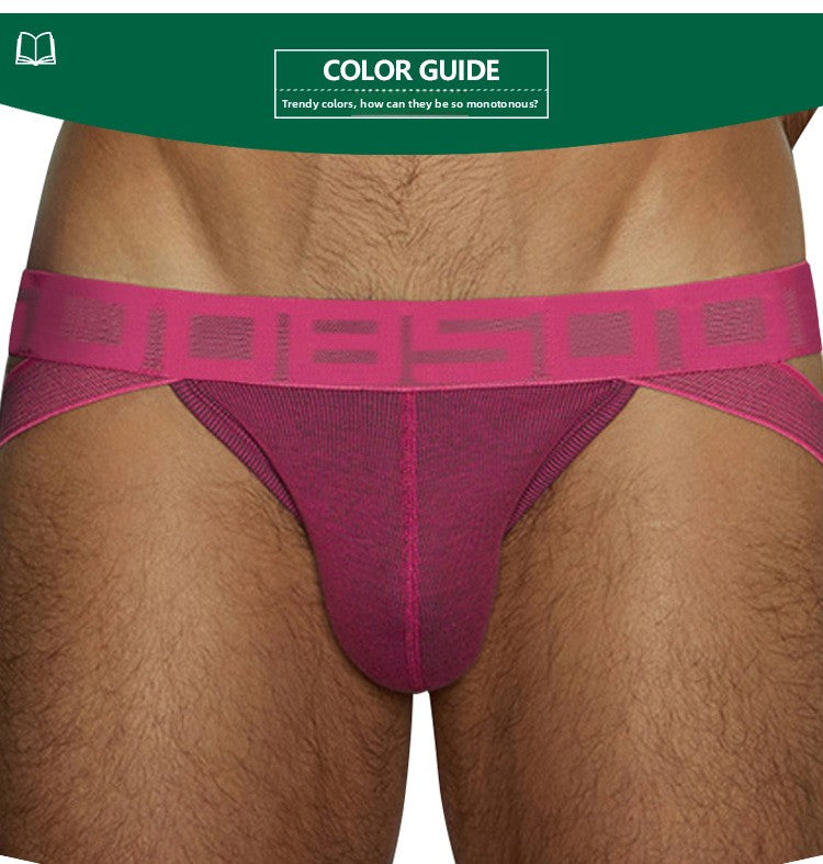 METOIN Men's T Back Thong Underwear Breathable Ribbed Fabric Low Rise Athletic Comfortable Cotton Blend Briefs (BS3127)