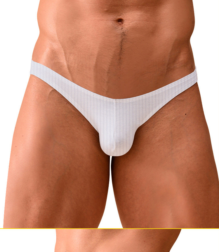 METOIN Men's Athletic Low Waist High Cut Bikini Briefs Breathable Cotton Blend Solid Color (AD7202)