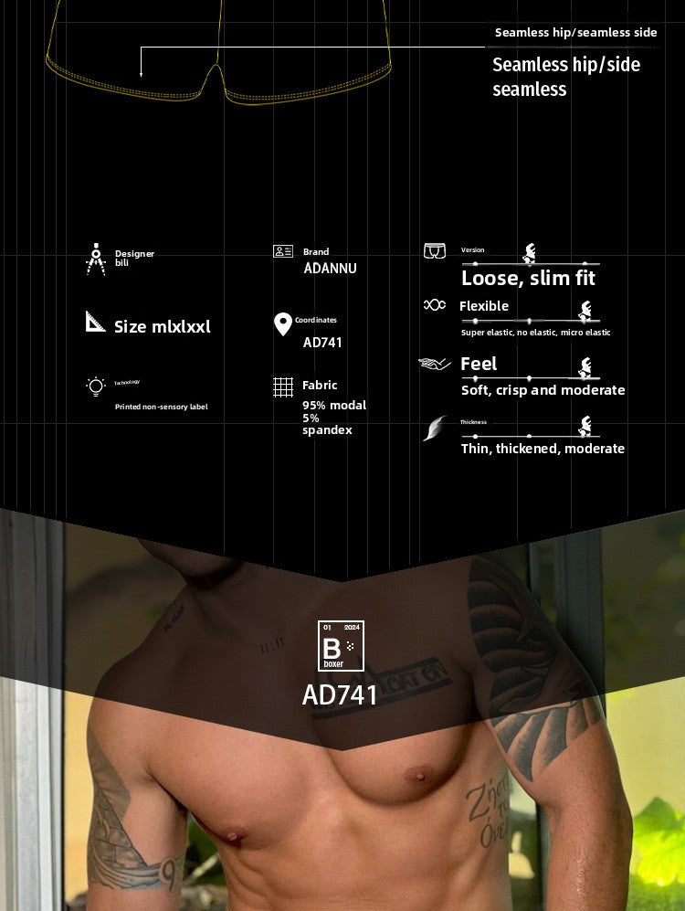 METOIN Men’s Modal Boxer Briefs Ultra Soft Breathable Narrow Waistband Anime Inspired Underwear A... (AD741)