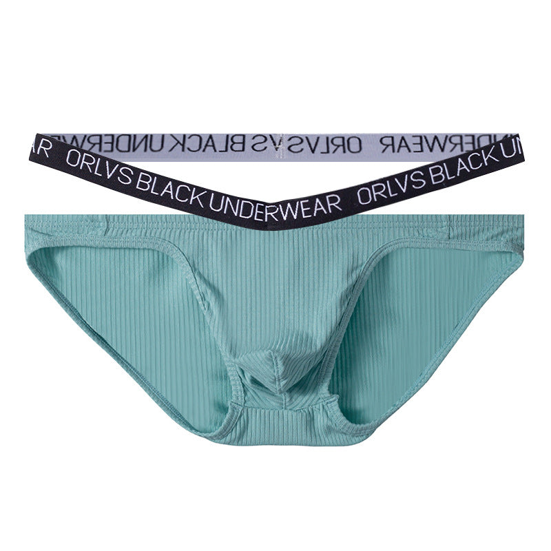 METOIN Men's Cotton Ribbed Briefs - Hollow Back Design, Breathable (OR6313A)
