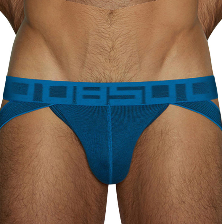 METOIN Men's T Back Thong Underwear Breathable Ribbed Fabric Low Rise Athletic Comfortable Cotton Blend Briefs (BS3127)