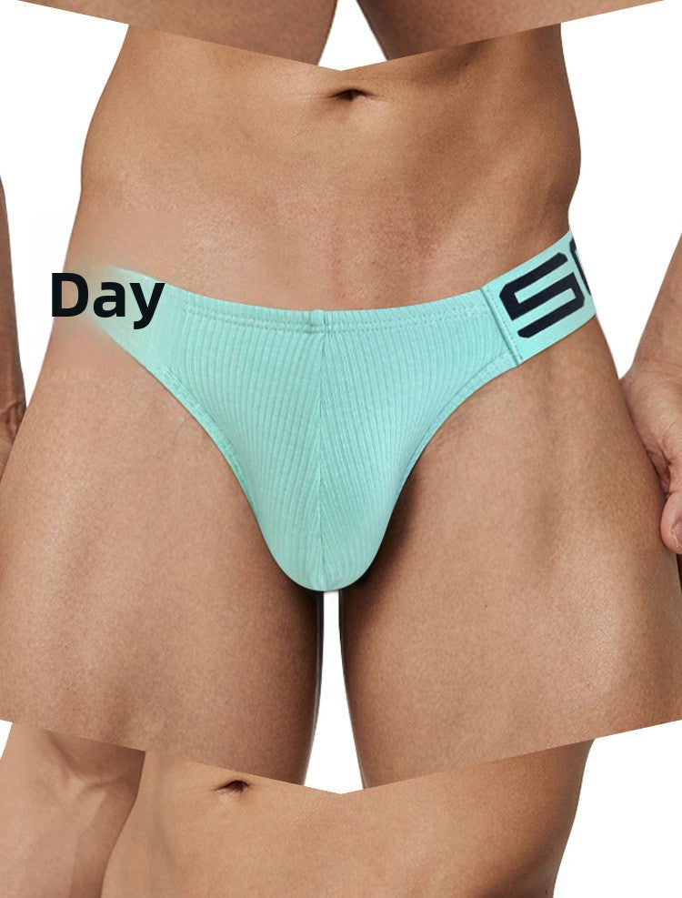 METOIN Black Men's High Cut Low Rise Cotton Breathable Boxer Briefs with Enhanced Pouch Support (BS813)