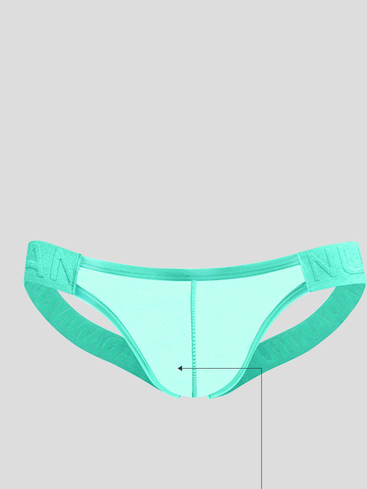 METOIN Men's Thong Underwear Ultra Thin Transparent Pouch No Waistband Butt Lifting Tanga Briefs ... (AD706)