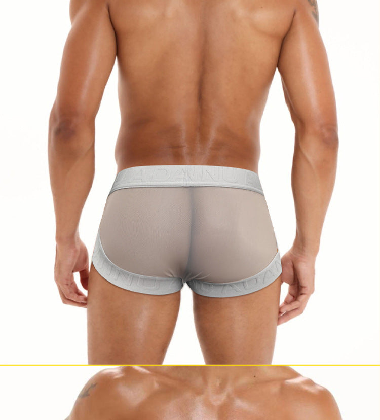 METOIN Men's Low Rise T Shape Thong Underwear Athletic Sheer Mesh Front Pouch U Fly Design (AD778)