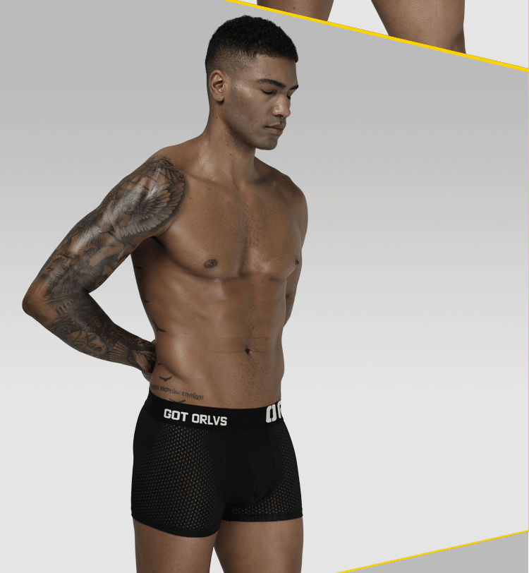 METOIN Men's Summer Breathable Cotton Boxer Briefs Style Solid Color Comfort Fit Underwear (OR207)