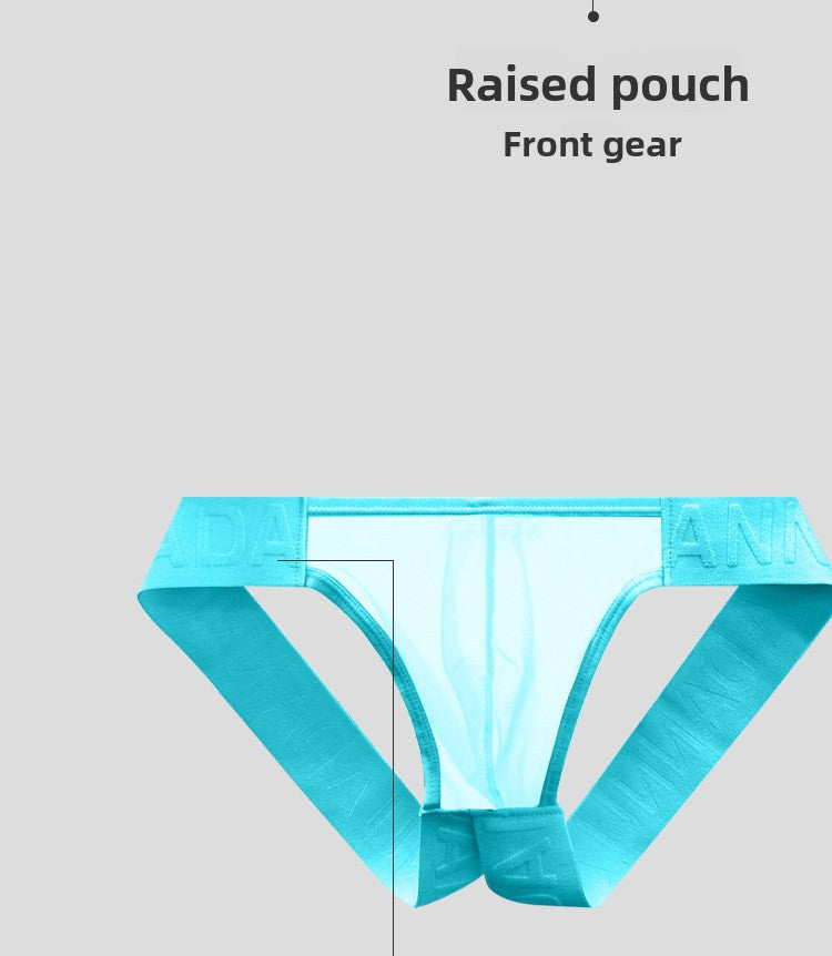 METOIN Men's Thong Underwear Ultra Thin Transparent Pouch No Waistband Butt Lifting Tanga Briefs ... (AD706)