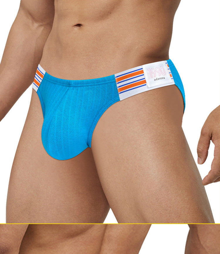 METOIN Men's Athletic High Cut Triangle Underwear Premium Combed Cotton Ribbed Trunk Briefs Breathable Comfort (AD753)