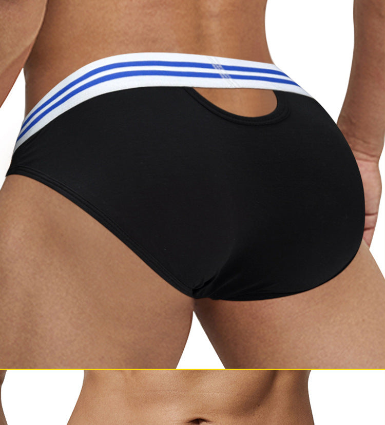 METOIN Ultra Thin High Cut Athletic Men's Briefs with Transparent Pouch Breathable Comfort Fit