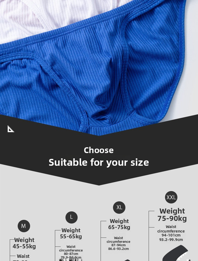 METOIN Men's Athletic Low Waist High Cut Bikini Briefs Breathable Cotton Blend Solid Color (AD7202)