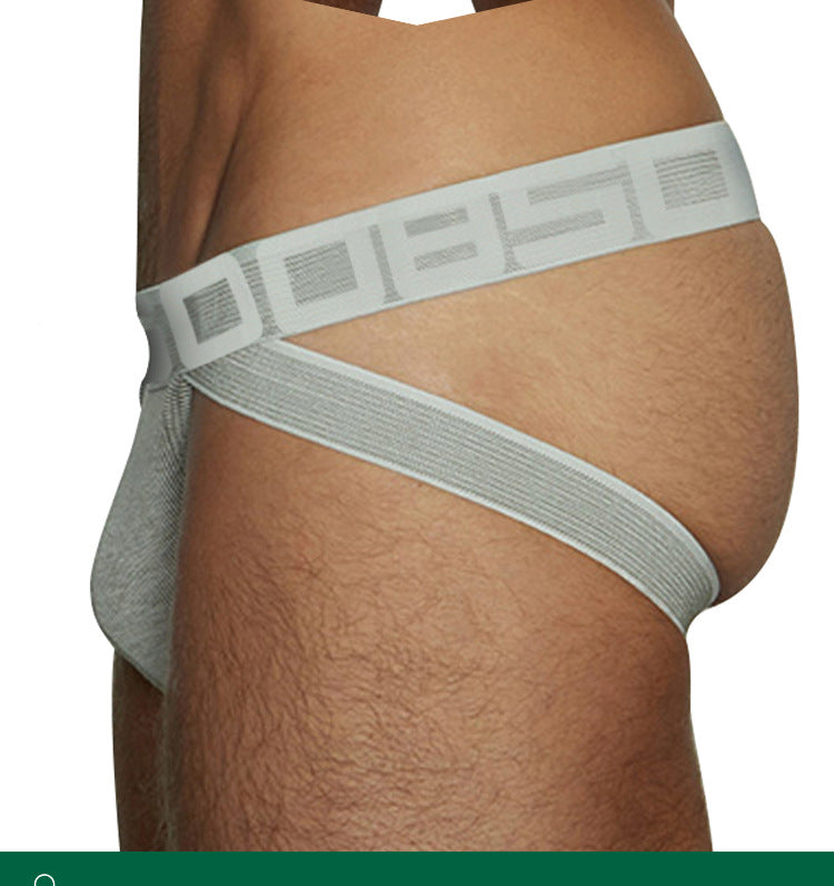 METOIN Men's T Back Thong Underwear Breathable Ribbed Fabric Low Rise Athletic Comfortable Cotton Blend Briefs (BS3127)