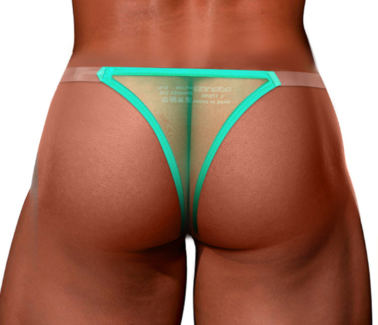 METOIN Low Waist Sheer Thong Underwear Transparent Athletic Lace Briefs with Pouch Design (AD319)