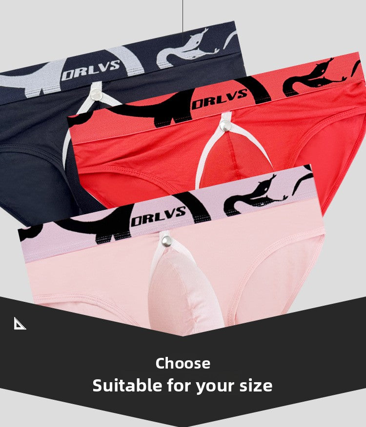 METOIN Men's Removable Pouch Underwear with Snake Print Waistband Daily Wear Breathable Comfortab... (OR6413)